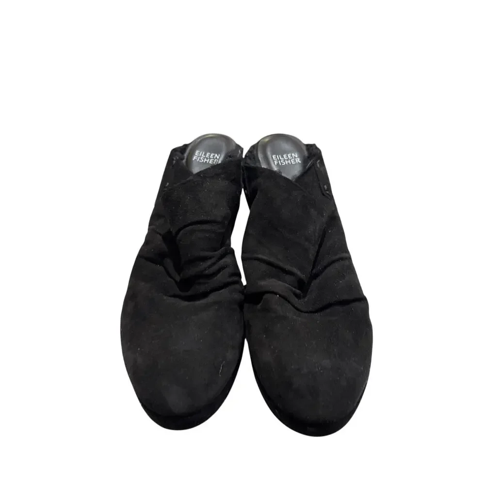 Eileen Fisher Black Suede Ankle Booties | Made in Italy | Women’s US 8.5-9